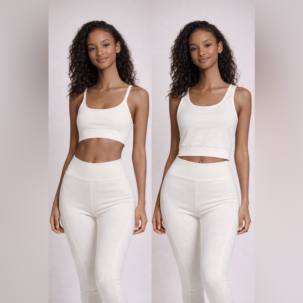 Leggings Sports Bra & Tank Bundle Athleisure Seamless Active Set Booty lifting.